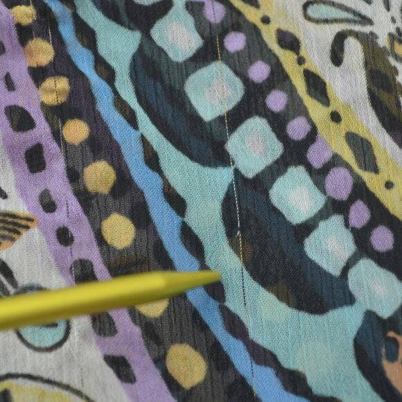 Chico's Small Medium Purple Sheer Blouse Boho Up Top - Picture 9 of 13